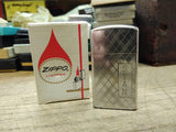 Vtg 1964 Zippo Slim Lighter Diamond & Pin Stripe Patterns Inscribed STAN w/Box