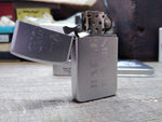 Vtg 2006 Zippo Slim Lighter Harley Davidson Satin Chrome w/Metal Box Nice Shape!