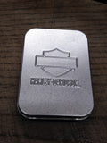 Vtg 2006 Zippo Slim Lighter Harley Davidson Satin Chrome w/Metal Box Nice Shape!
