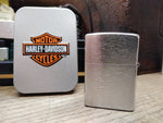 2005 Zippo Lighter Harley Davidson Motorcycles Red White Blue Enamel Flag w/Box!