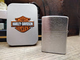 2005 Zippo Lighter Harley Davidson Motorcycles Red White Blue Enamel Flag w/Box!