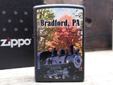 Sealed 2009 Zippo Lighter Bradford Pa Steam Locomotive Matt Black & Brass w/Box!