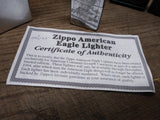 Vtg 1994 Zippo Lighter American Eagle 200th Anniversary w/Certificate & Box USA!