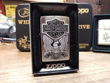 Sealed 2014 Zippo Lighter Harley Davidson Motorcycles Shield/Eagle Made USA Box