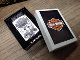 Sealed 2014 Zippo Lighter Harley Davidson Motorcycles Shield/Eagle Made USA Box