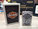 Sealed 2014 Zippo Lighter Harley Davidson Motorcycles Shield/Eagle Made USA Box