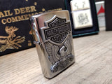 Sealed 2014 Zippo Lighter Harley Davidson Motorcycles Shield/Eagle Made USA Box