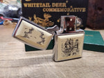 Vtg 1998 Zippo Lighter Scrimshaw Sailing Ship and Lighthouse 2 Sided USA w/Box!