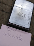 Vtg 1965 Zippo Cigarette Lighter Brushed Chrome Initial JSY Pat# 2517191 USA!