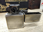 Vtg 1991 Zippo Pipe Lighter Brushed Chrome w/Patina Nice Snap Made In USA!