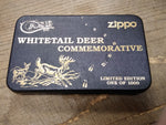 Vtg Never Used 1996 Zippo Lighter Case Knife Whitetail Deer Scrimshaw Set w/Box!