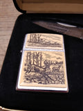 Vtg Never Used 1996 Zippo Lighter Case Knife Whitetail Deer Scrimshaw Set w/Box!