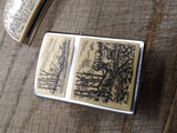 Vtg Never Used 1996 Zippo Lighter Case Knife Whitetail Deer Scrimshaw Set w/Box!