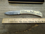 Vtg Never Used 1996 Zippo Lighter Case Knife Whitetail Deer Scrimshaw Set w/Box!
