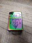 2005 Zippo Lighter Spectrum Finish Harley Davidson EST 1903 Flaming Shield Nice!