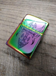 2005 Zippo Lighter Spectrum Finish Harley Davidson EST 1903 Flaming Shield Nice!