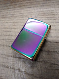 2005 Zippo Lighter Spectrum Finish Harley Davidson EST 1903 Flaming Shield Nice!