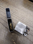 Vtg 1977 Zippo Cigarette Lighter Brushed Chrome Repair Lot Made In The USA!