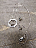 Vtg Sterling Silver 925 Cheerleading Pendant Necklace and Earrings Very Nice!