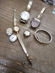 Vtg Ladies Watch Parts Repair Repurpose Lot Elgin Rensie Vulcain Manson Le Baron