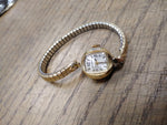 Vtg Ladies Caravelle Mechanical Gold Tone Wrist Watch 17 Jewels Silver Dial Runs