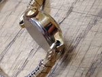 Vtg Ladies Caravelle Mechanical Gold Tone Wrist Watch 17 Jewels Silver Dial Runs