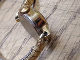 Vtg Ladies Caravelle Mechanical Gold Tone Wrist Watch 17 Jewels Silver Dial Runs