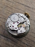 Vtg Ladies Caravelle Mechanical Gold Tone Wrist Watch 17 Jewels Silver Dial Runs