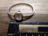 Vtg Ladies Caravelle Mechanical Gold Tone Wrist Watch 17 Jewels Silver Dial Runs