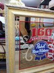 Vtg 2004 Pabst Brewing 160th Anniversary Fancy Framed Mirror Sign 18.5" x 18.5"