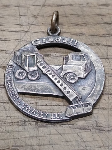 Vtg Gradall Warner & Swasey Co Marks Tractor and Equipment Co Watch Key Fob
