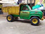 Vtg 1970's Tonka Dump Truck Pressed Steel Green Yellow Model# 13190