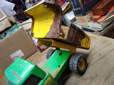 Vtg 1970's Tonka Dump Truck Pressed Steel Green Yellow Model# 13190