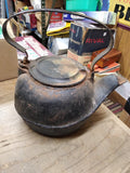Vtg Primitive Heavy Cast Iron Tea Kettle Pot Swivel Lid Rustic Farmhouse