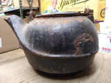 Vtg Primitive Heavy Cast Iron Tea Kettle Pot Swivel Lid Rustic Farmhouse