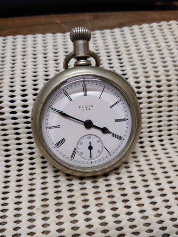 Vtg Antique 1900 Elgin Grade 208 Pocket Watch 18s 7J Good Balance Wheel Repair