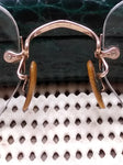 Vtg 1/10 12K Gold Filled Frameless Wire Eye Glasses Good Shape!