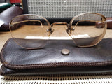 Vtg S/C 1/10 12K Gold Filled Half Frame Wire Rim Eye Glasses Good Shape!