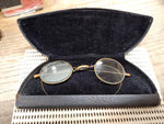 Vtg Antique Civil War Era Wire Oval Rim Eye Glasses w/Case Restoration Parts Lot