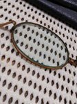 Vtg Antique Civil War Era Wire Oval Rim Eye Glasses w/Case Restoration Parts Lot