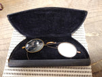 Vtg Antique Civil War Era Wire Oval Rim Eye Glasses w/Case Restoration Parts Lot
