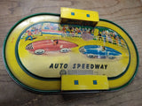 Vtg 1950's Automatic Toy Co Auto Speedway Tin Lithograph Race Track Partial Box
