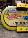 Vtg 1950's Automatic Toy Co Auto Speedway Tin Lithograph Race Track Partial Box
