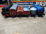 Vtg HO Scale PIKO BR95 Locomotive Freight Train Set 5 Cars Germany w/Box Works!!