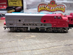 Vtg HO Bachmann Santa Fe Locomotive Diesel Express Train Set 3 Cars w/Box Works!
