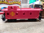 Vtg HO Bachmann Santa Fe Locomotive Diesel Express Train Set 3 Cars w/Box Works!