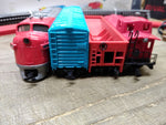 Vtg HO Bachmann Santa Fe Locomotive Diesel Express Train Set 3 Cars w/Box Works!