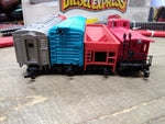 Vtg HO Bachmann Santa Fe Locomotive Diesel Express Train Set 3 Cars w/Box Works!