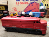 Vtg O Gauge Lionel Texas Special Train Set 5 Cars Airplane 1055 Loco Works w/Box
