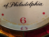 Vtg Schmidt's Light Beer Of Philadelphia Lighted Wood Grain Clock Sign 10" x 9"